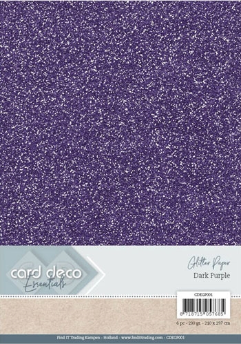  Card Deco Glitter karton A4 Dark Purple  230g 